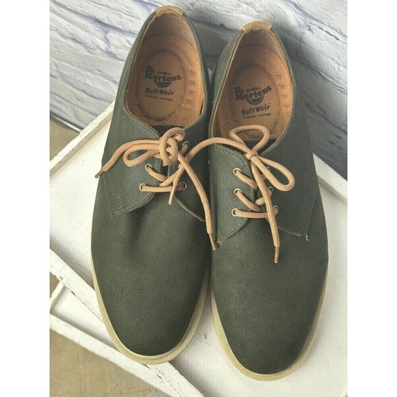 Dr. Martens Mens Shoes Sz 10M Army Green Torriano Waxy Canvas Oxford Lace Up Rck - Picture 3 of 12